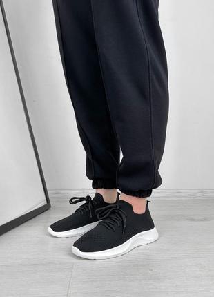 Черные текстильные кроссовки (r306-4)