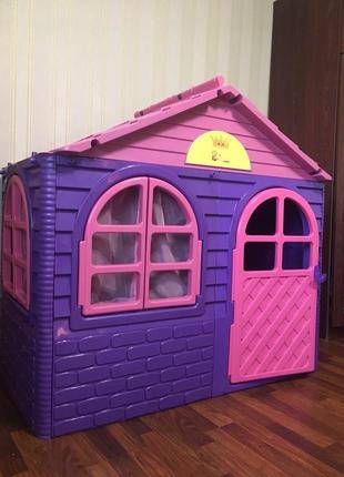 Будиночок дитячий ігровий зі шторками, маленький, фіолетовий 02550/10 doloni