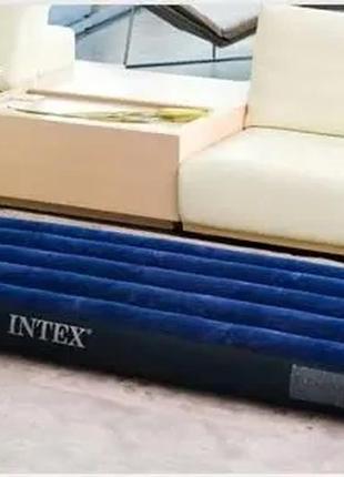 Матрац надувний велюровий одномісний intex 64756  191х76х25 см (68950)10 фото