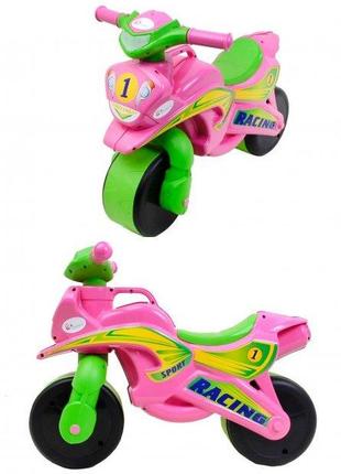 Мотоцикл каталка для девочек "sport" музыкальный  розовый0139/3 doloni3 фото