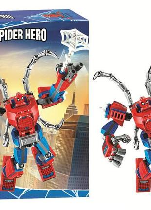 Конструктор super heroes spiderman 11496 людина-павук: трансформер 166 дет спайдермен