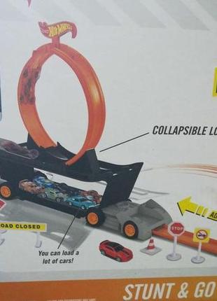 Игровой трек перевозчик с запуском автовоз фура hot wheels qq88403 фото