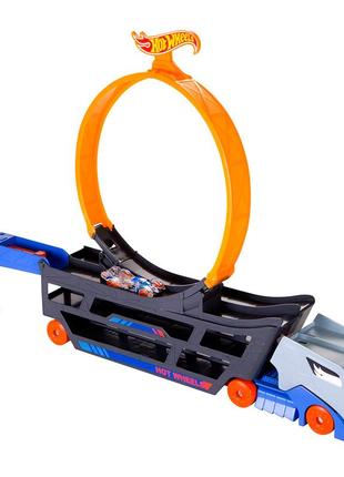 Игровой трек перевозчик с запуском автовоз фура hot wheels qq88405 фото