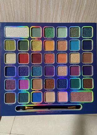 Палетка теней набор декоративной детской косметики палитра 40 цветов с кисточкой