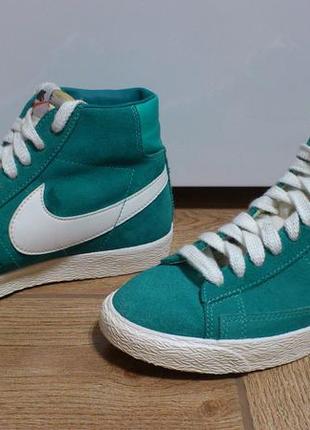 Кросівки👟жіночі замшеві nike blazer high suede vintage acqua marina 344344-313 р. 37🇺🇸🇨🇳2 фото