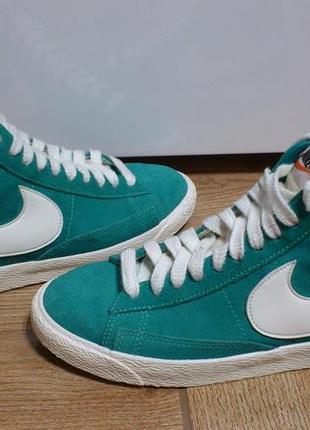 Кроссовки👟замшевые женские nike blazer high suede vintage acqua marina 344344-313 р.37🇺🇸🇨🇳4 фото