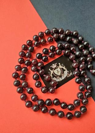 Намисто з натурального гранату. натуральний гранат кольє. довге намисто. індія.