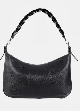 Мягкая кожаная сумка чёрная сумка женская сумка кожаная через плечо1 фото