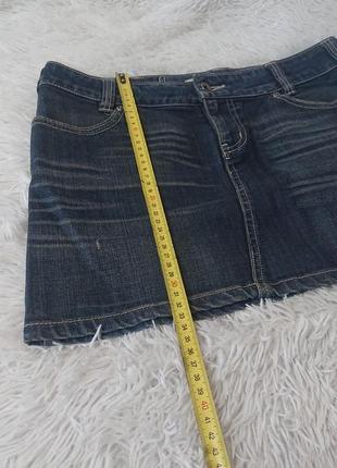 Джинсовая винтажная качественная мини юбка7 фото