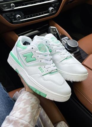 Кроссовки женские мужские new balance 550 white green