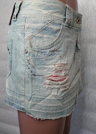Фирменная джинсовая мини юбка parisian