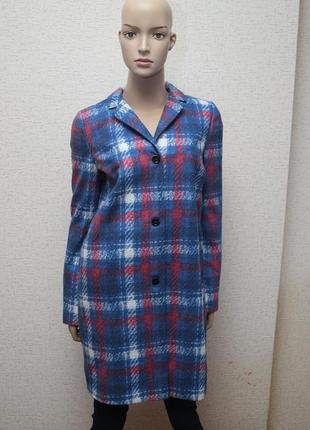 Пальто liu jo jeans (италия), в крсано-голубую клетку.