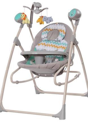 Кресло-качалка колыбель для малышей шезлонг carrello nanny 3в1 crl-0005 grey wave укачивающий центр