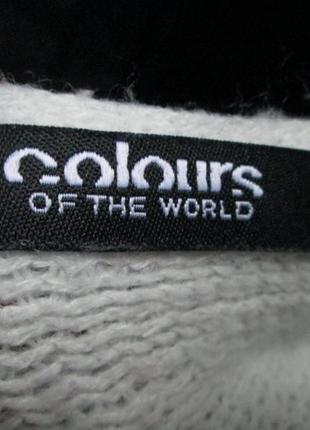 Вязаная накидка с бахромой colours of the world размер l-xl шаль пончо бренд3 фото