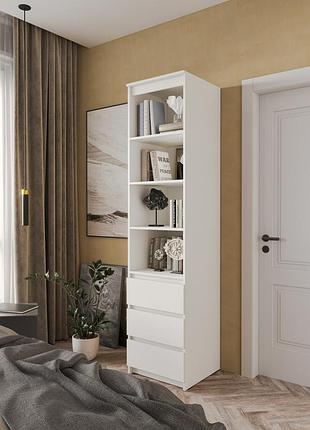 Пенал стл-05 з ящиками і полками в кольорі  білий ш 500 / в 2117 / г 498 мм