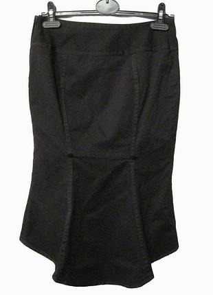 Юбка h&m с "хвостом" xs-s коттон черная бренд