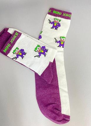Шкарпетки високі mini joker білі 36-41 р бавовняні2 фото