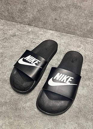 Шльопанці літні nike black новинка шльопанці стильні чоловічі чорні найк чоловічі шльопанці nike 40-45 р