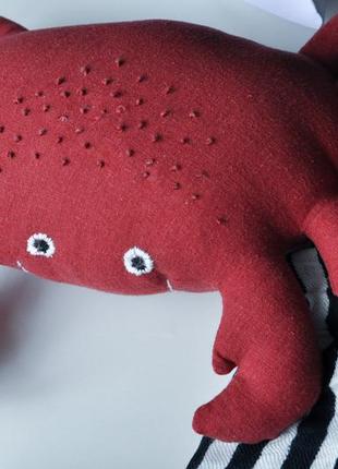 Детская подушка игрушка красный краб льняная подушка для малышей морская тема9 фото