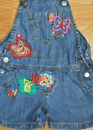 Яркий джинсовый кмбинезон 3-4 года 2