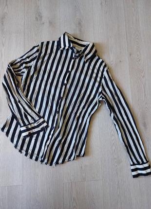 Оригинальная рубашка, блузка в полоску mango размер m1 фото