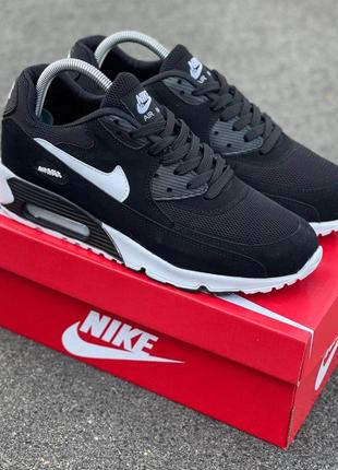 Демисезонные чёрные кроссовки nike air max 90 чорні чоловічі кросівки nike air max 90 кросівки найк