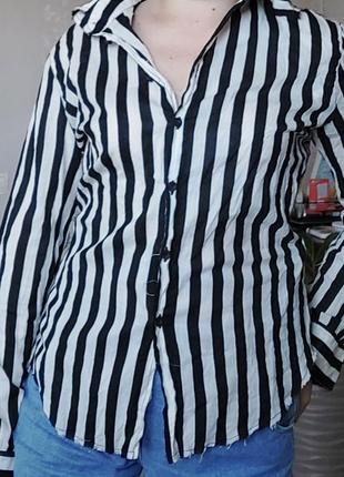 Оригинальная рубашка, блузка в полоску mango размер m6 фото