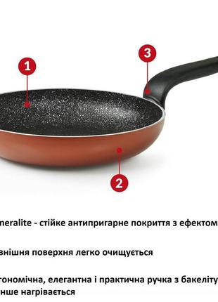 Сковорода алюминиевая вок 32 см flonal pepita granit wok 32 см (pgfwo3250)3 фото