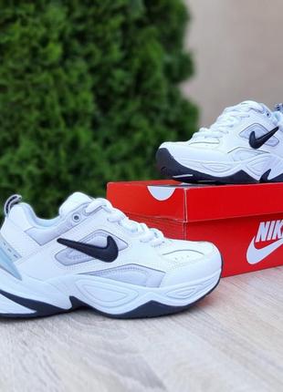 Кроссовки nike m2k tekno white black grey3 фото