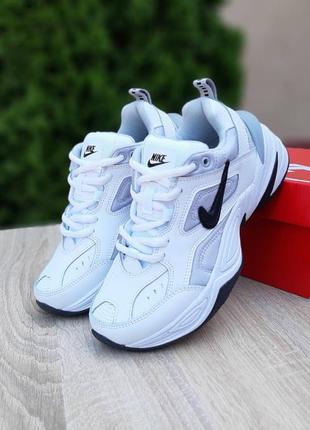 Кроссовки nike m2k tekno white black grey1 фото