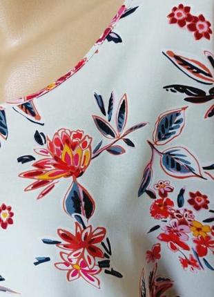 Батал,новая натуральная блуза,туника,цветочный принт7 фото