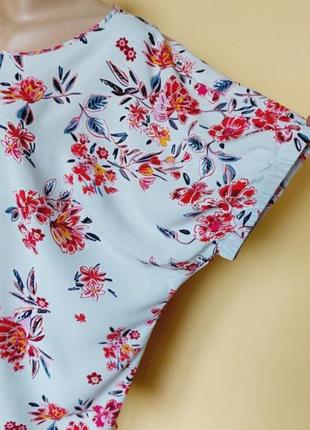 Батал,новая натуральная блуза,туника,цветочный принт9 фото