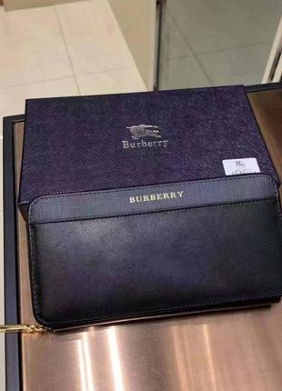 Подарунковий набір burberry чоловічий гаманець - клатч чорний3 фото