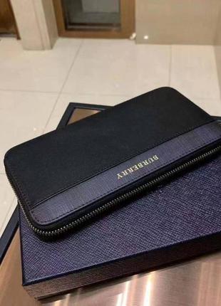 Подарунковий набір burberry чоловічий гаманець - клатч чорний7 фото