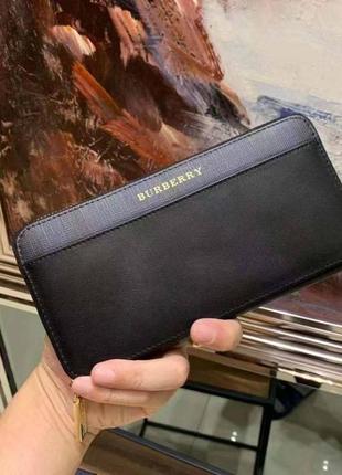Подарунковий набір burberry чоловічий гаманець - клатч чорний8 фото