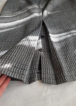 Юбка карандаш серая классическая юбка миди трапеция с разрезом4 фото