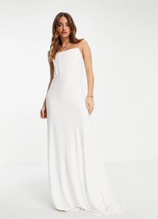 Белое платье корсетное свадебное для росписи