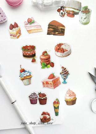 Набір #43 солодощі для скрапбукінга, картинки зображення, стікери для щоденників блокнота скетча записника наліпки для кулінарної книги2 фото