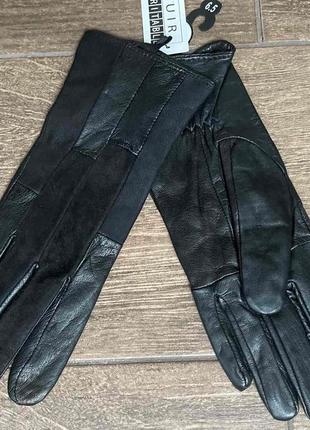 1. шкіряні чорні рукавички із замшею сuir мeritable розмір 6,5 оригінал