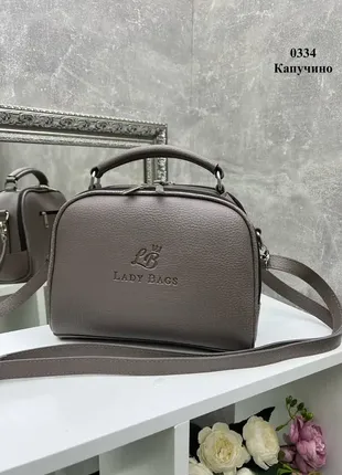 Капучино – молодежный каркасный клатч lady bags с двумя молниями4 фото