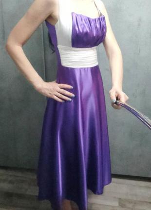 Платье фиолетовое с белым3 фото