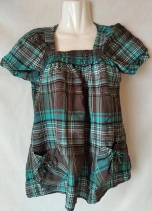 Блузка туника в клетку