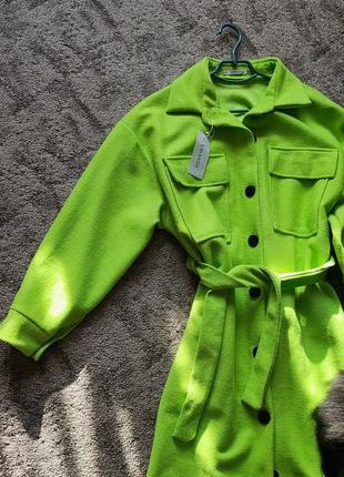 Пальто-рубашка яркая кашемир, размер 46-48