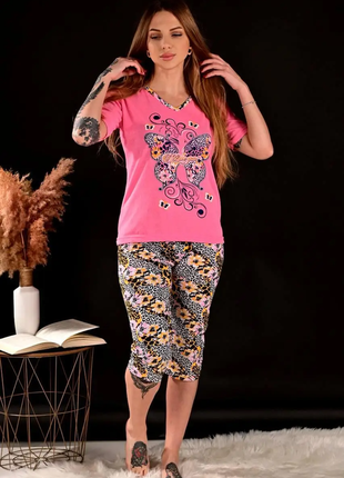 Пижама женская футболка и капри код п593 уценка (читайте описание)