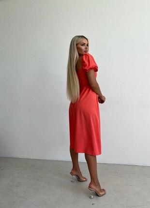 Літня сукня, кольору корал4 фото