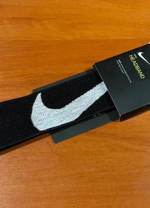 Nike logo knit elastic headband da7022 010 повязка на голову черная унисекс оригинал бандана тиара4 фото