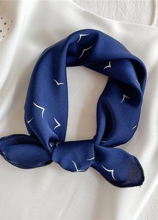 Хустка хустинка платок платочок бант стрічка для волосся на сумку косинка синій принт новий