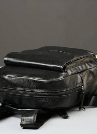 Мужской городской рюкзак экококира черный