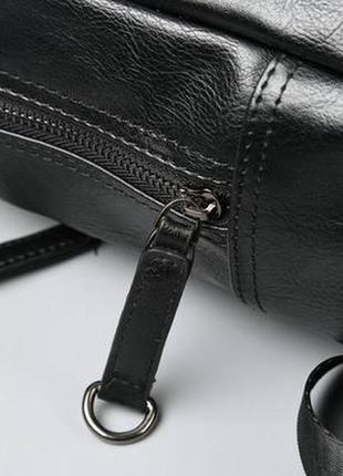 Мужской городской рюкзак экококира черный