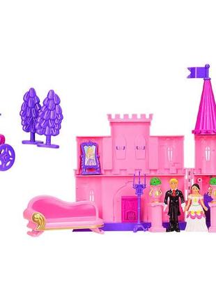 Замок іграшковий ляльковий будиночок sg-2964 фігурки меблі аксесуари світло звук карета з конем3 фото